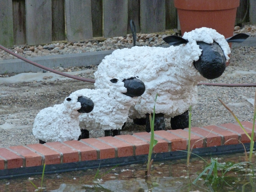 Schaffiguren am Rande des Pflanzenbereichs